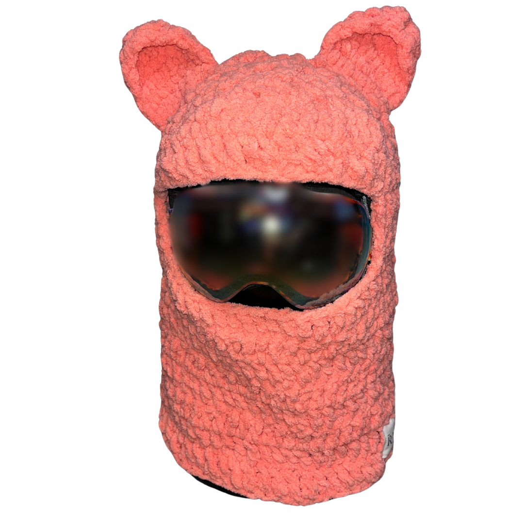 Chunky Bear Hood - Coral