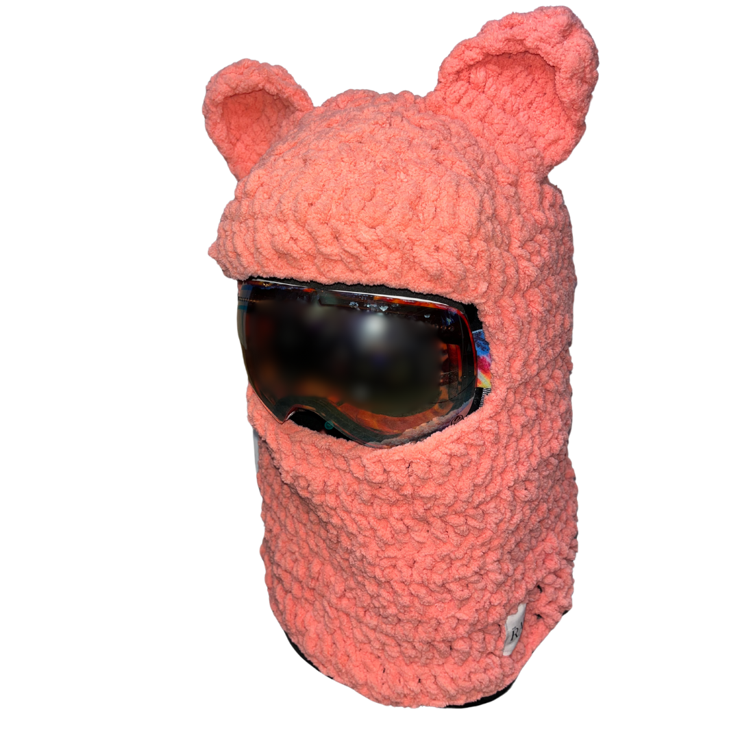 Chunky Bear Hood - Coral