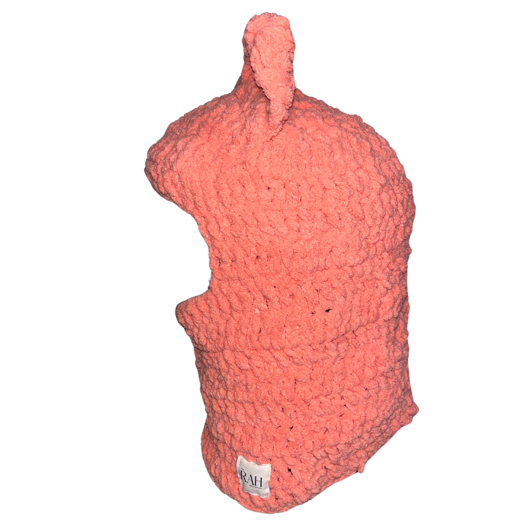 Chunky Bear Hood - Coral