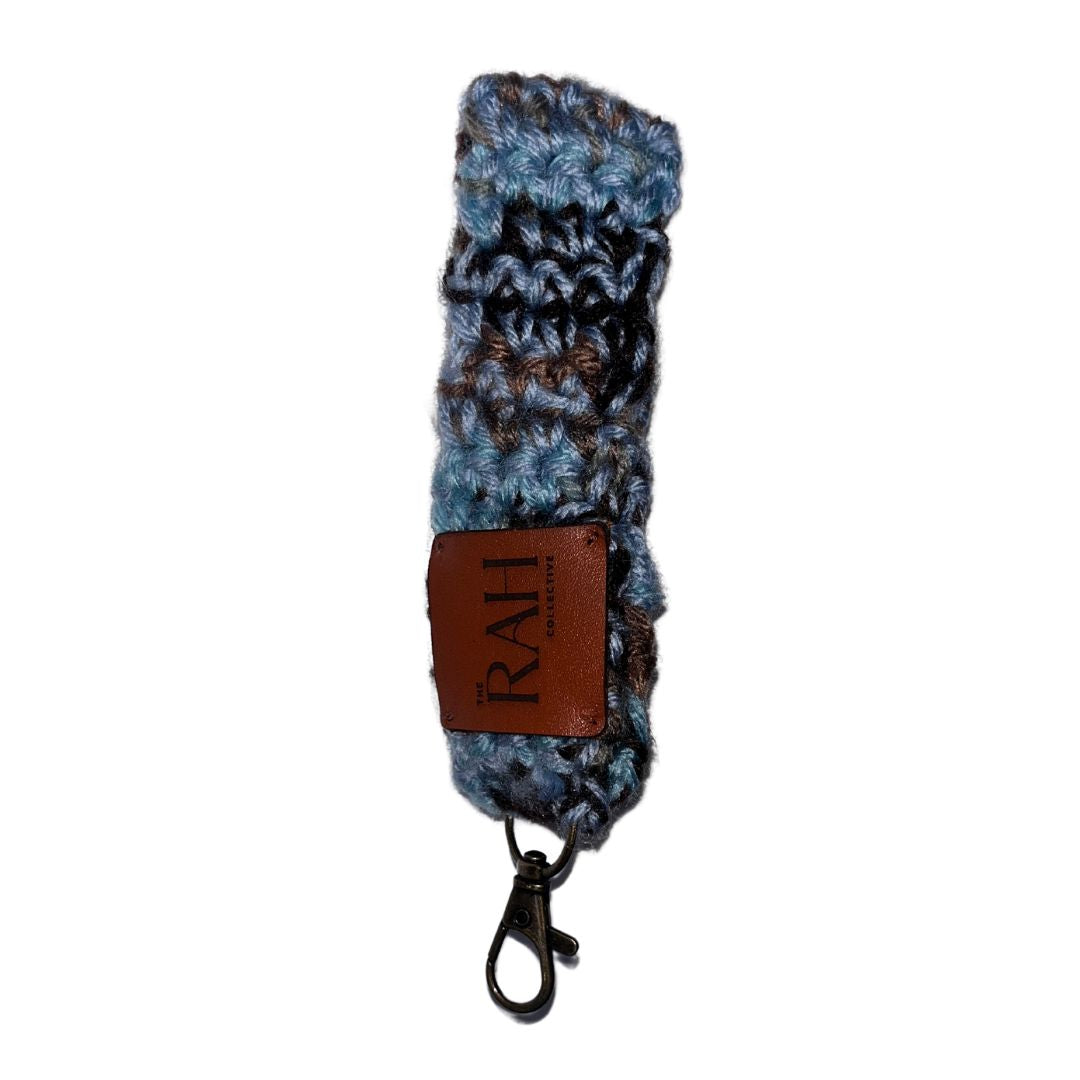 Wristlet Keychain - Blue and Brown Speckled