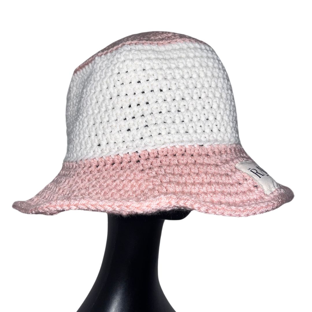 Bucket Hat - White Blush