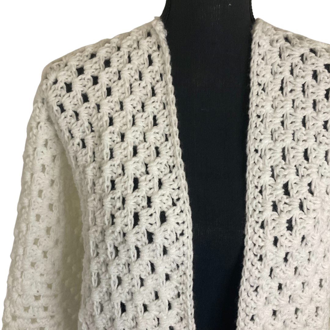 Cuffed Hexa Cardi - White