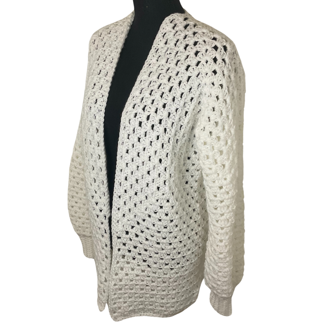 Cuffed Hexa Cardi - White